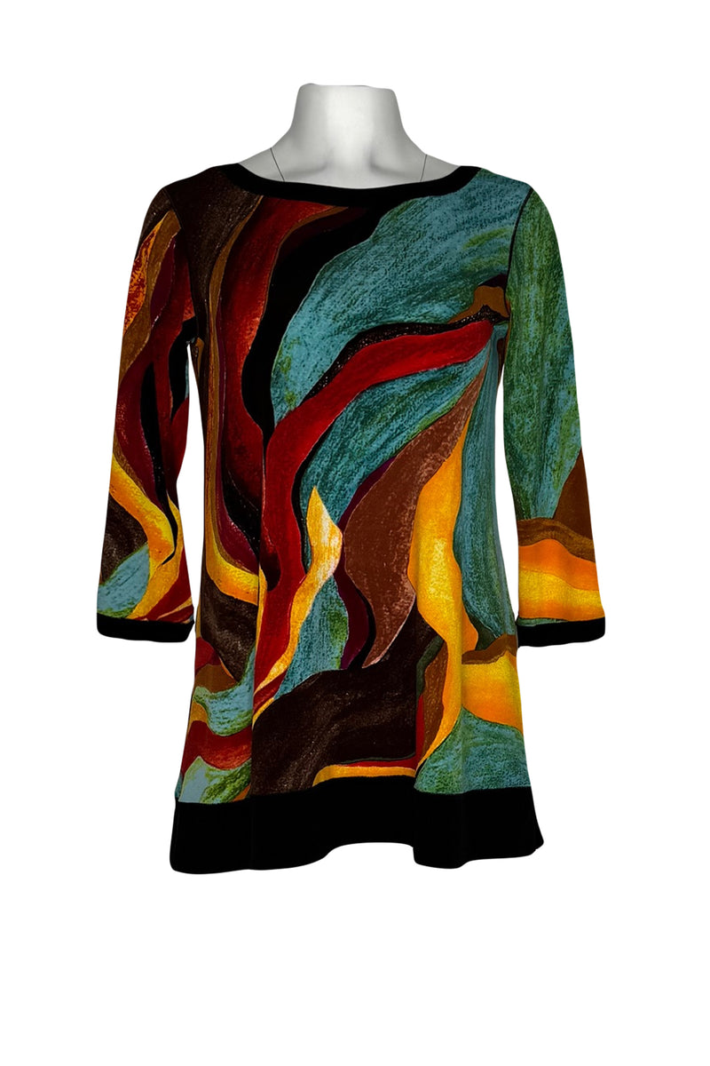 3/4 sleeve cowl neck single layer tunic main image 0