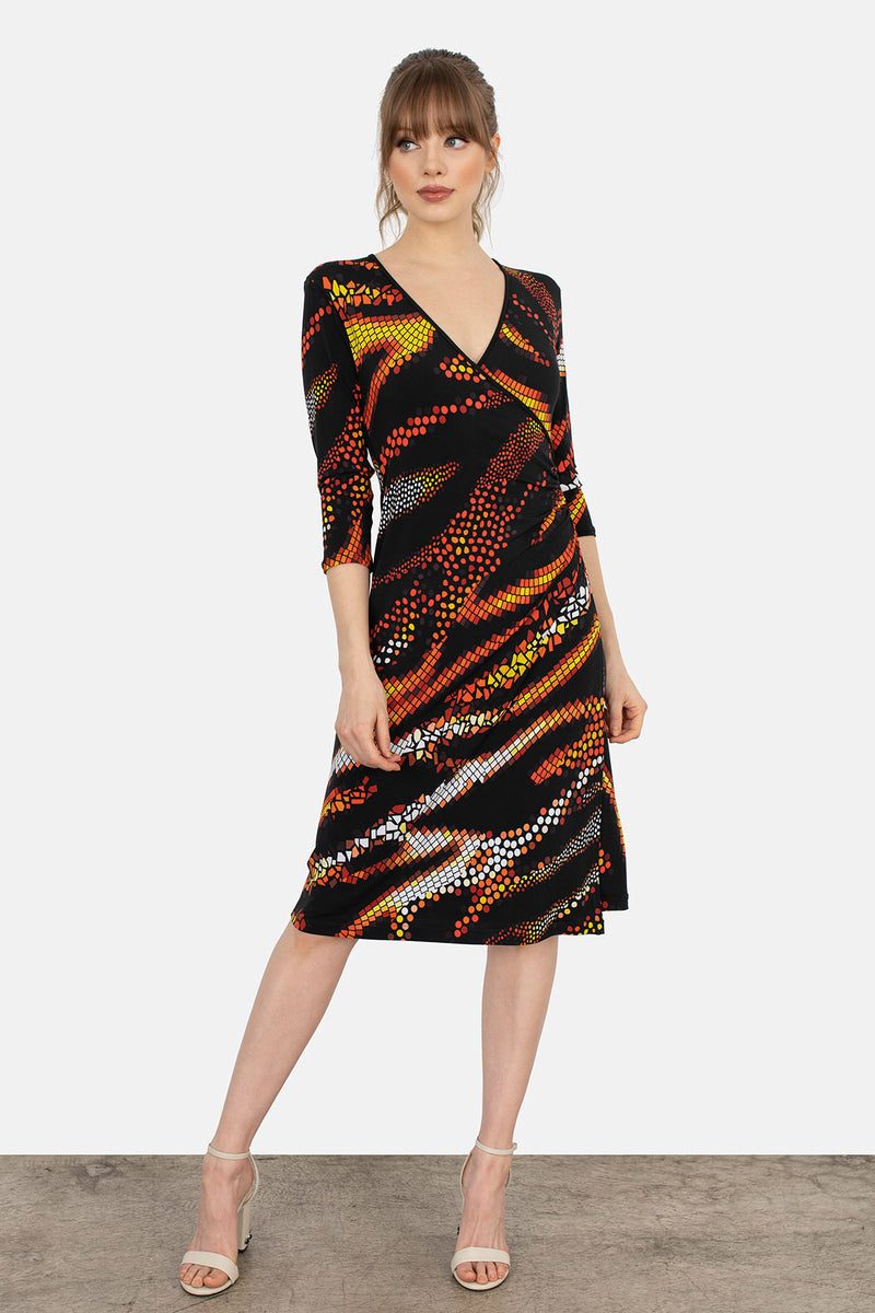 3/4 SLV Fold Over Dress – EvaVarro