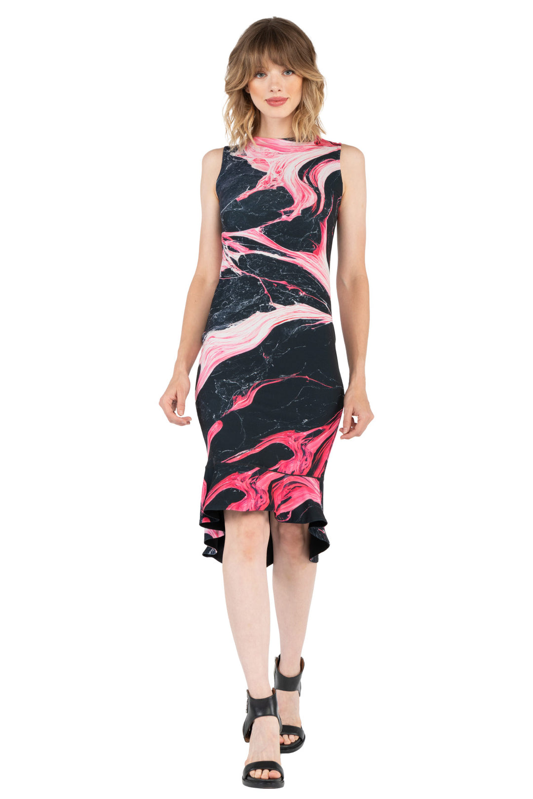 Turnover Tight Bateau S/L Peplum Dress