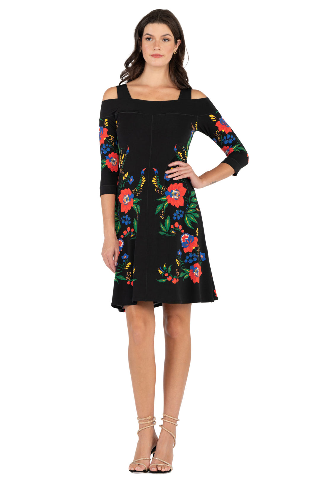 3/4 Sleeve Bra Friendly O/S A Line Dress (Fully Lined)
