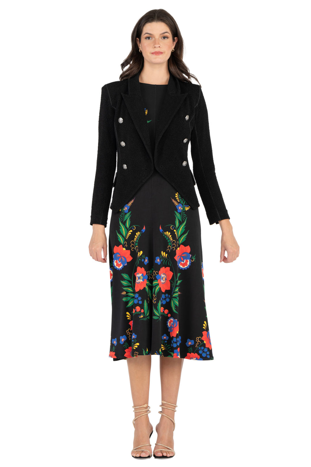 Double Breasted Peaked Lapel Short Jacket