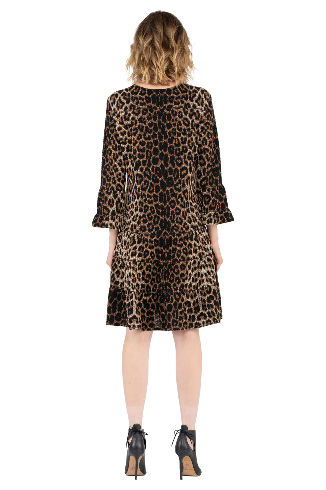 3 Tier Shoulder Yoke Ruffle Sleeve Dress
