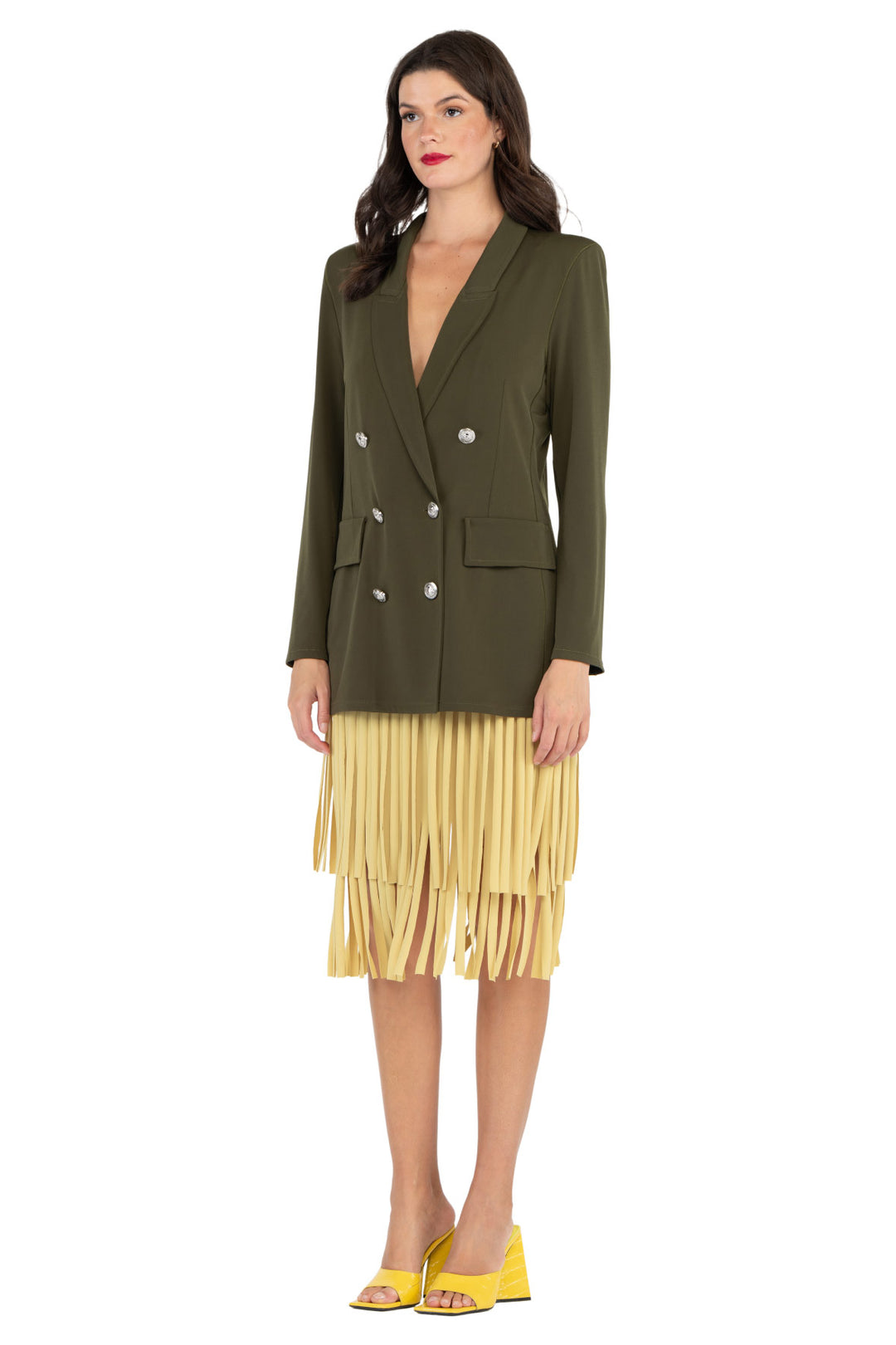 Peaked Lapel Double Breasted Jacket
