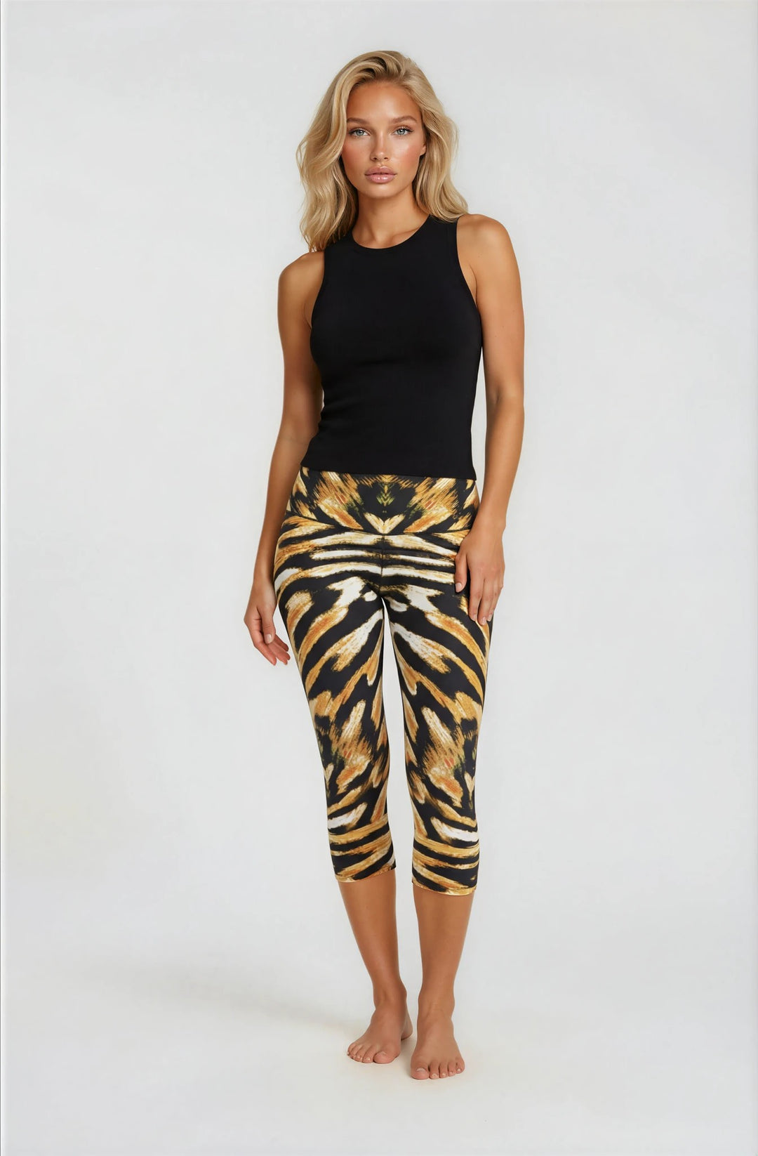 High Single Layered Cropped Yoga Pants