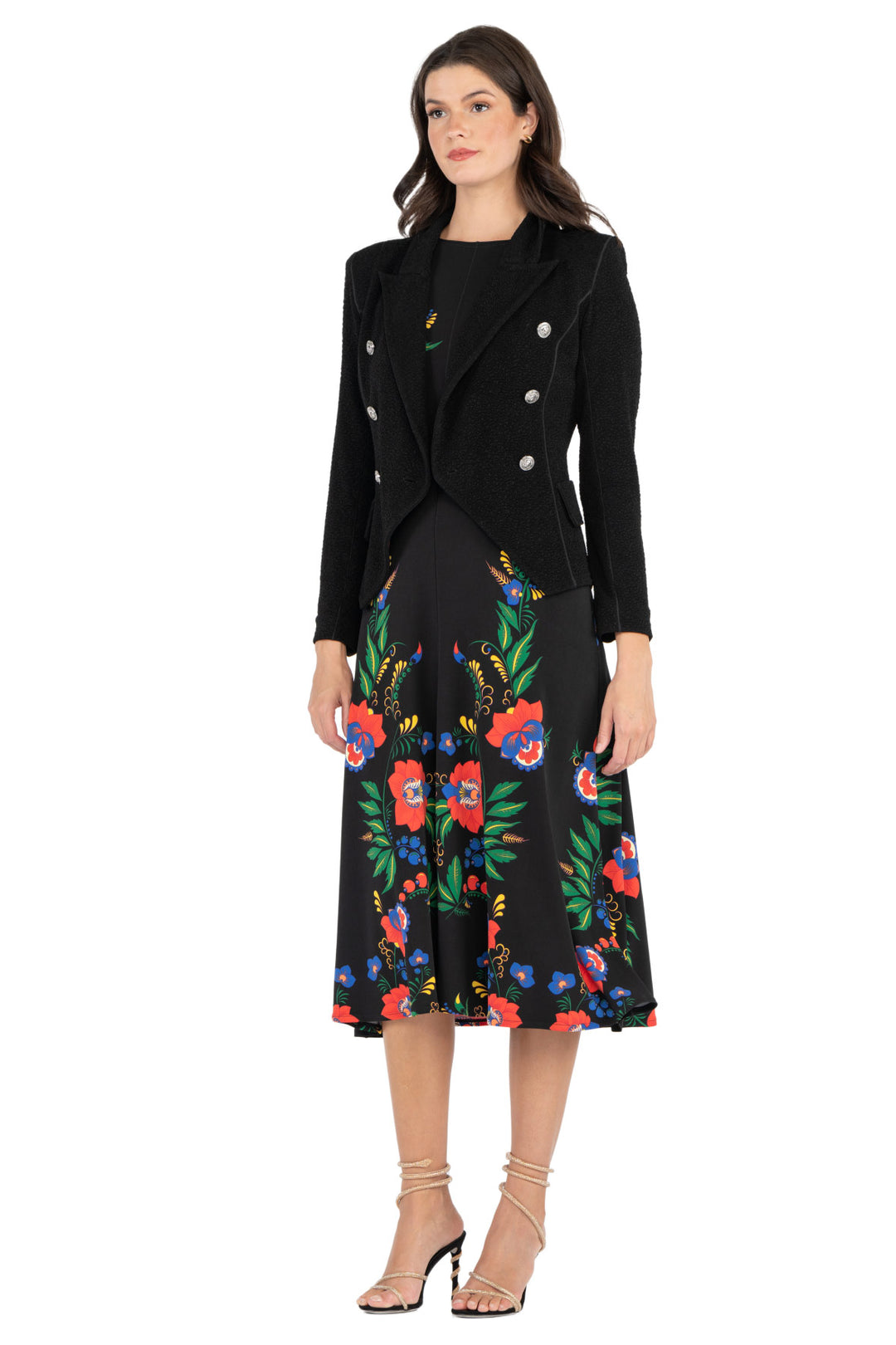 Double Breasted Peaked Lapel Short Jacket