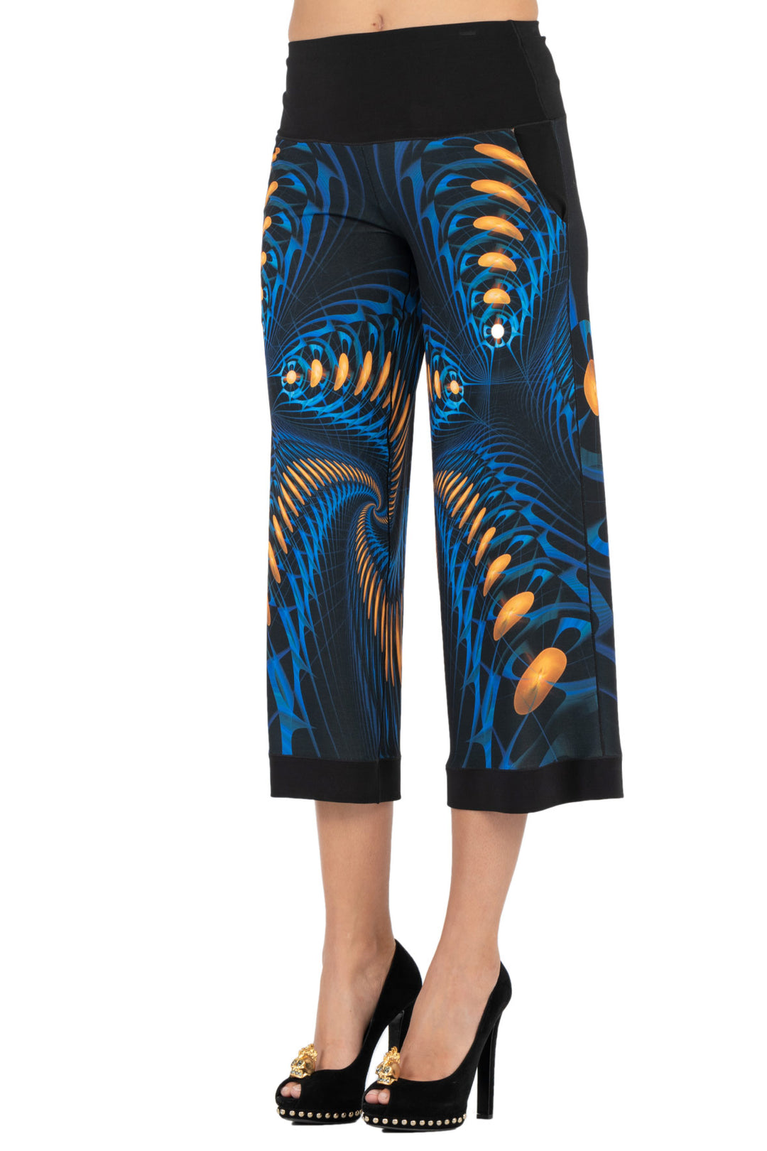Side Seam Pocket Cropped Palazzo