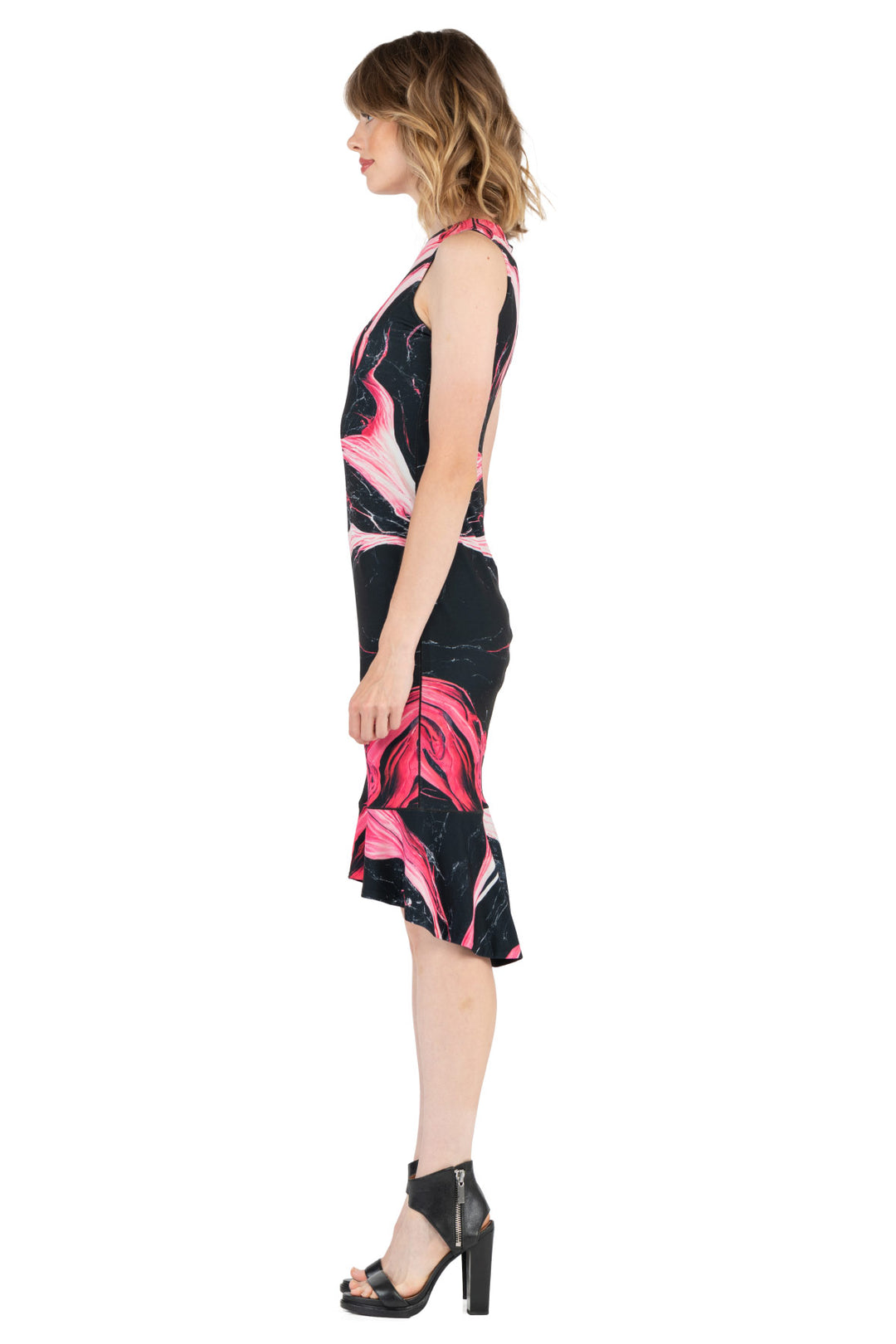 Turnover Tight Bateau S/L Peplum Dress