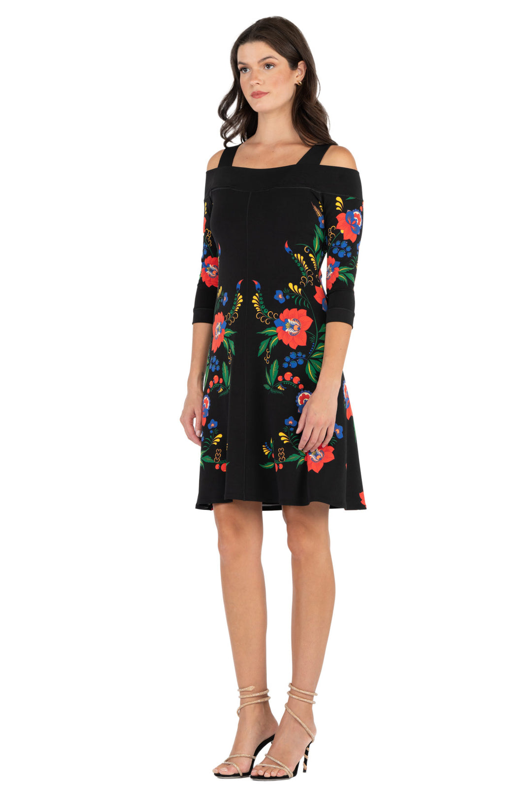 3/4 Sleeve Bra Friendly O/S A Line Dress (Fully Lined)