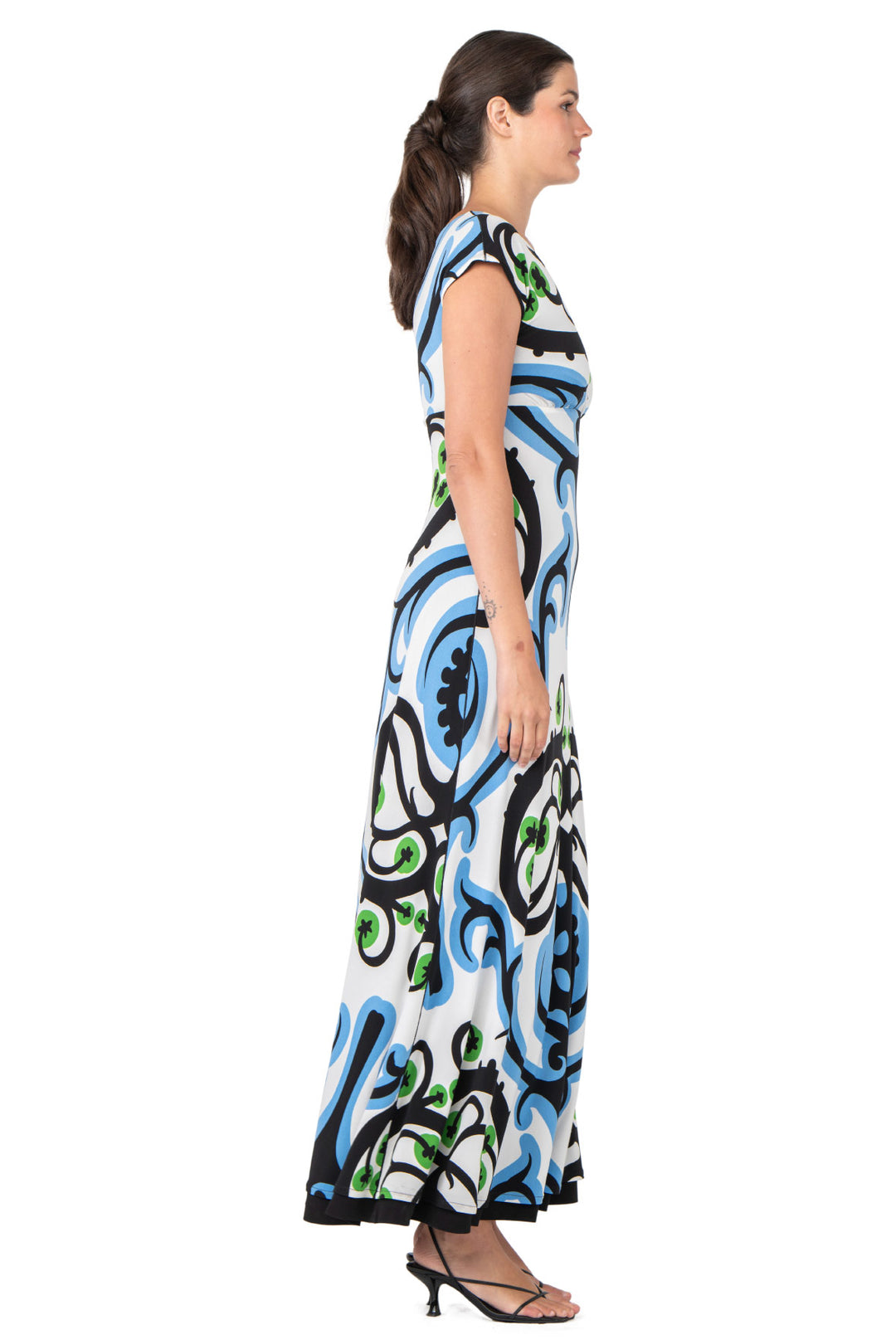 Sleeveless Turnover High Waist Long Dress