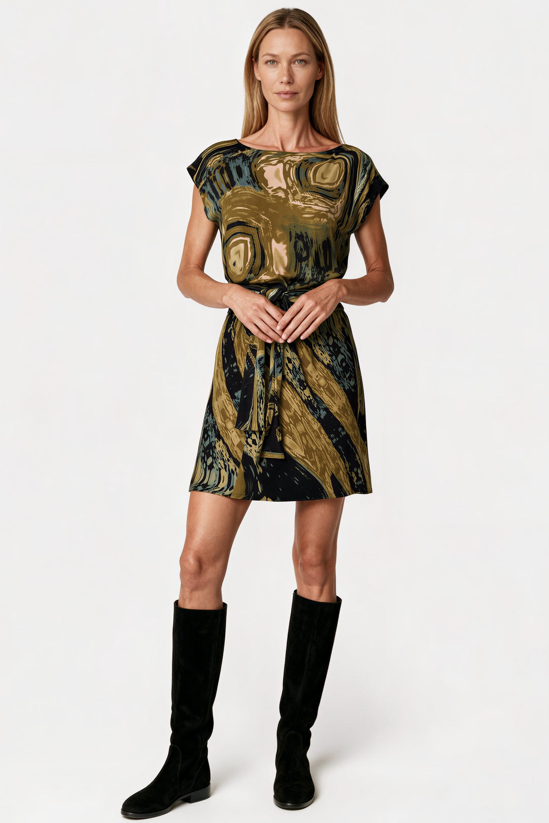 Belted Toga Tunic Dress