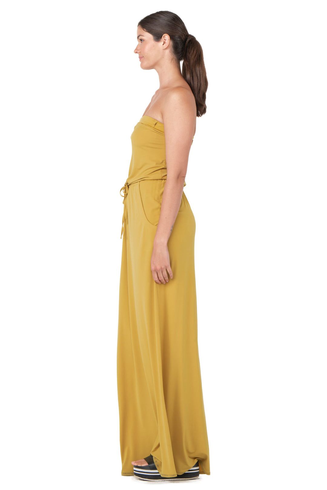 Strapless Pocket Long Dress