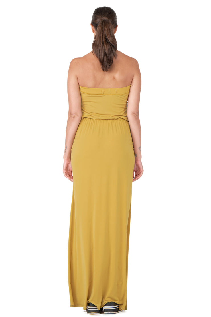 Strapless Pocket Long Dress
