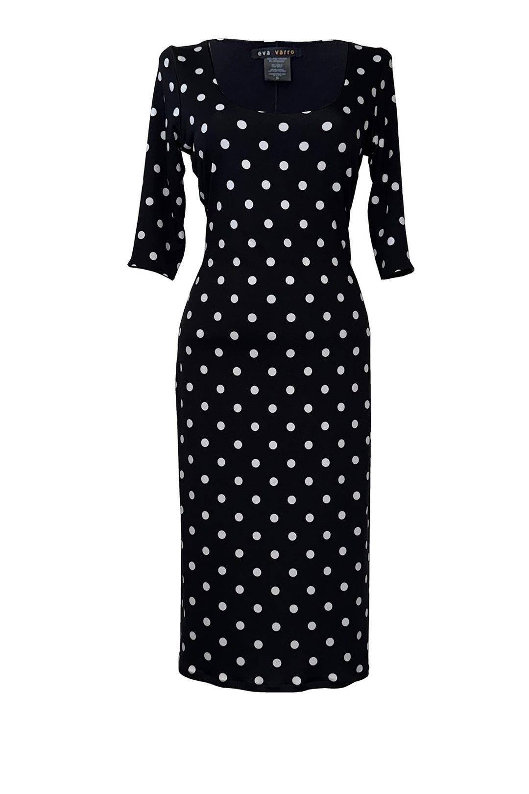Scoop Neck Below Knee Length Elbow Sleeve Dress