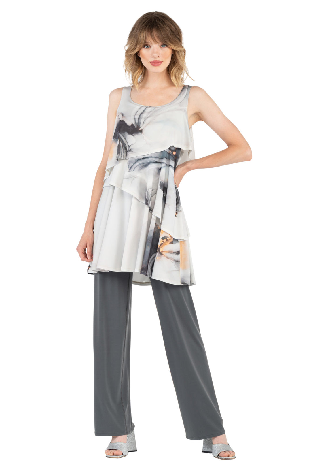 Waterfall Sleeveless Dress No Band
