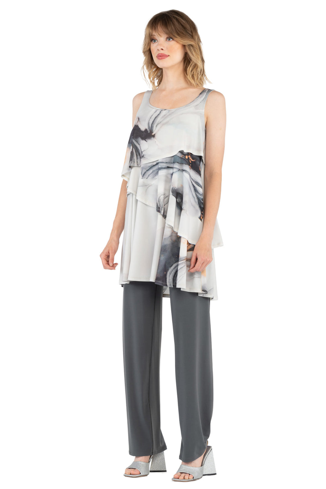 Waterfall Sleeveless Dress No Band