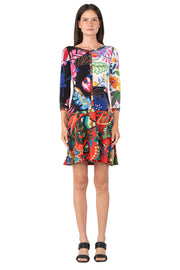 3/4 SL Round Longer Overskirt Banded Dress