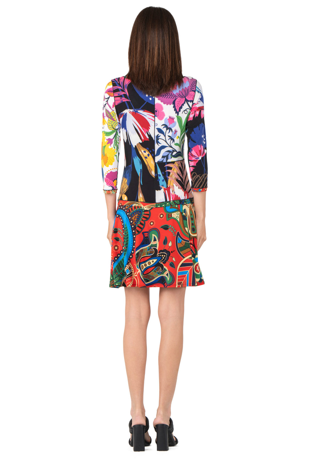 3/4 SL Round Longer Overskirt Banded Dress