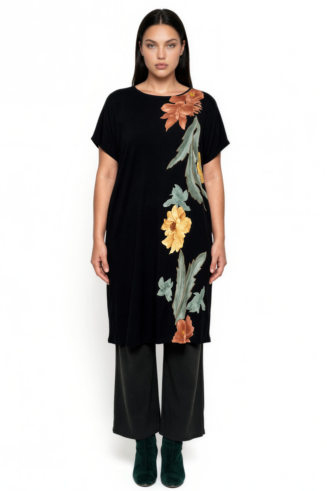Plus Size Cap Sleeve Below Knee Wedge Dress