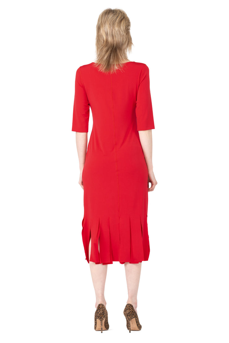 Elbow Sleeve Double Layered New Fringe Dress