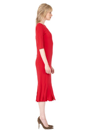Elbow Sleeve Double Layered New Fringe Dress