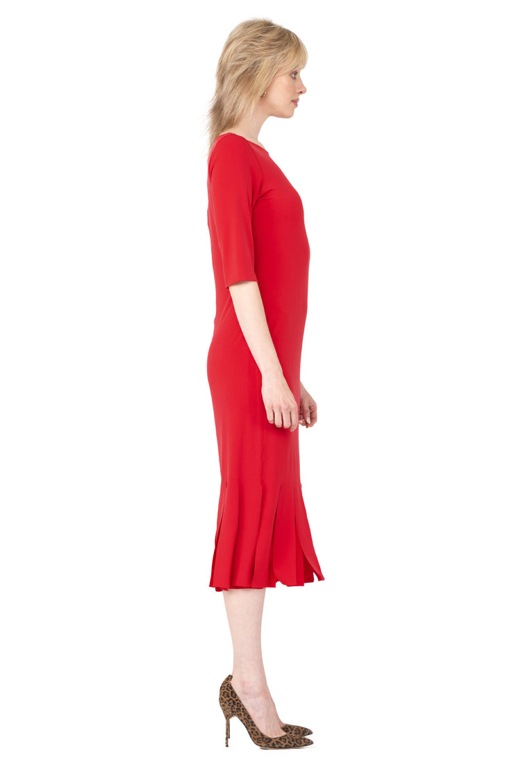 Elbow Sleeve Double Layered New Fringe Dress