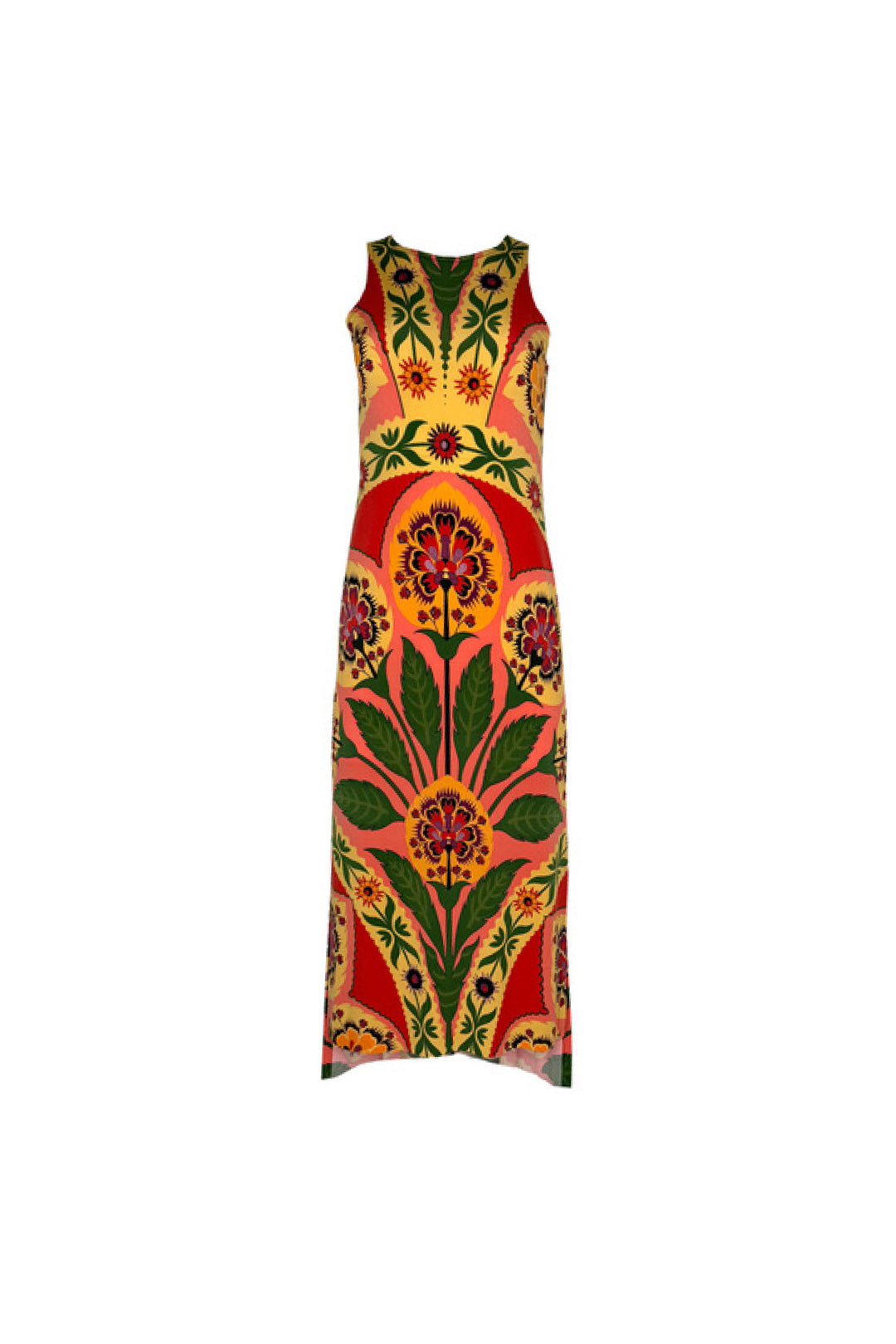 Raw Hemline Side Slit Tank Midi Dress