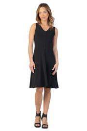 S/L V Neck 4 Panel Turnover Dress