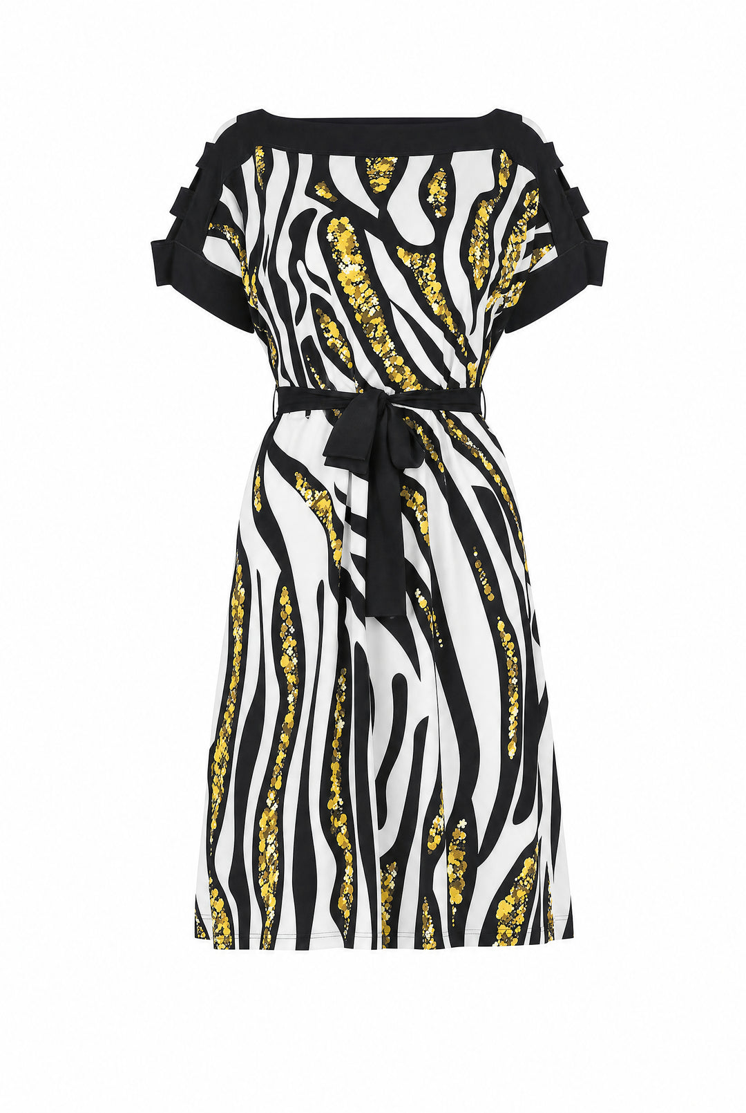 Latticed Shoulder Below Knee Loose Dress
