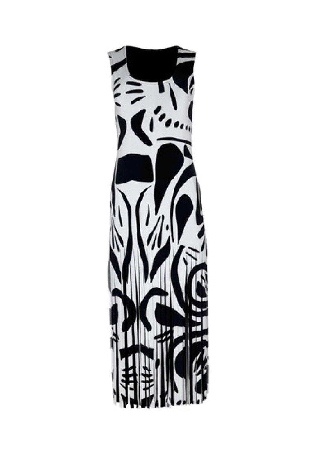 U Neck Tank Turn Over Fringe Dress