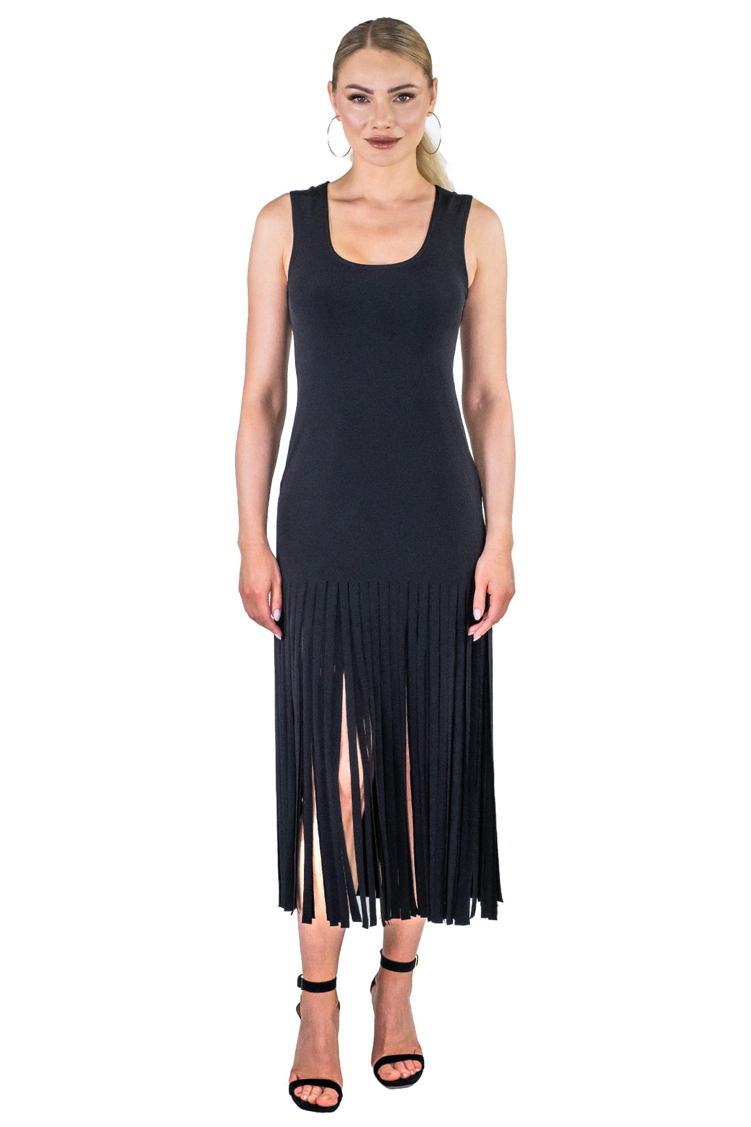 U Neck Tank Fringe Dress