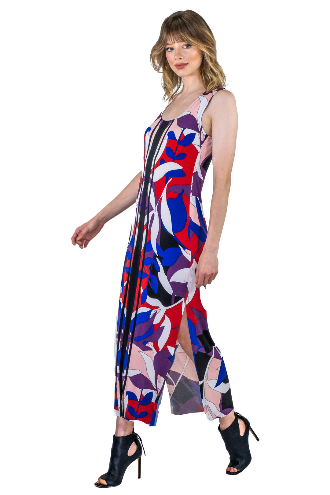 Raw Hemline U Neck Tank Dress