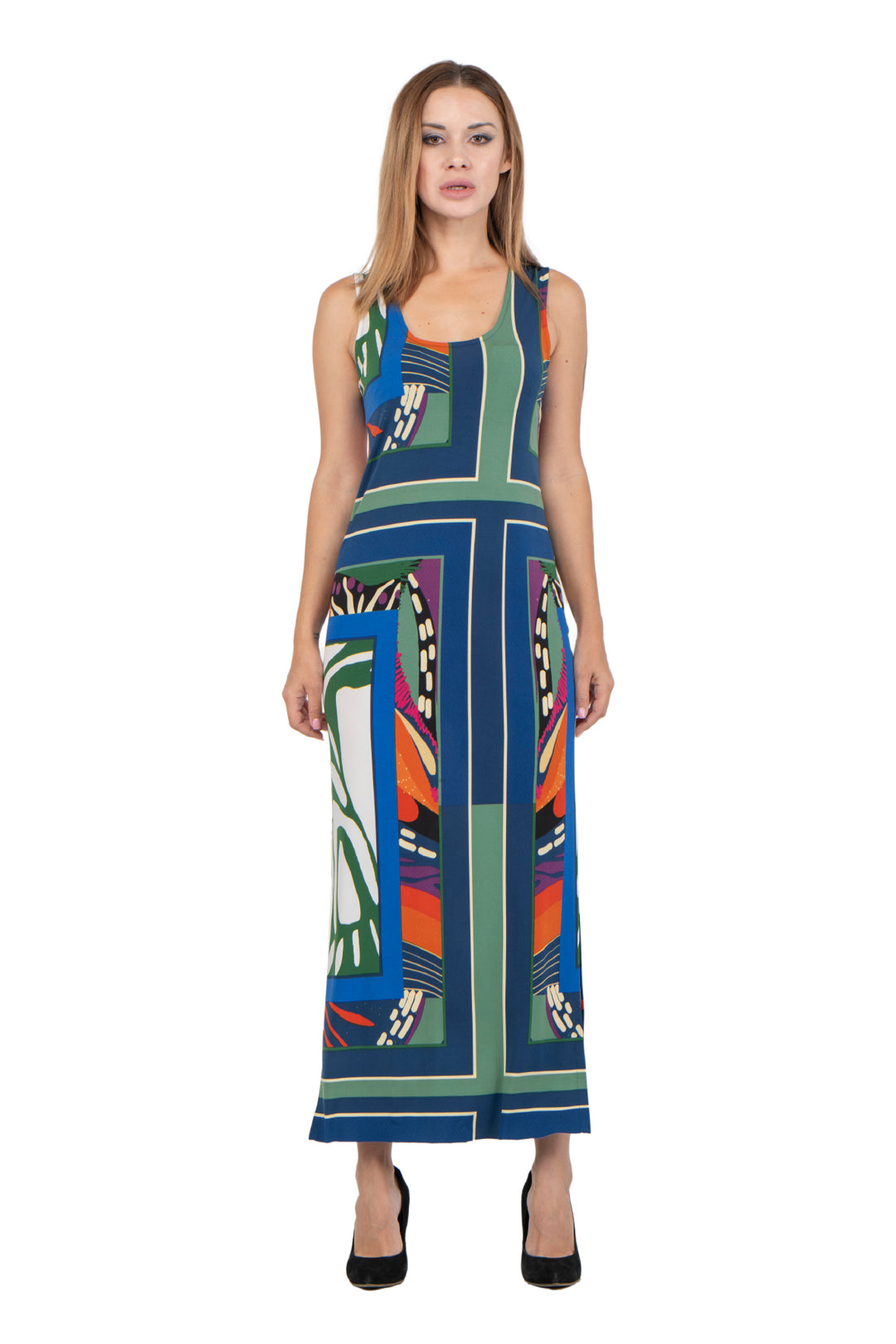 Raw Hemline U Neck Tank Dress