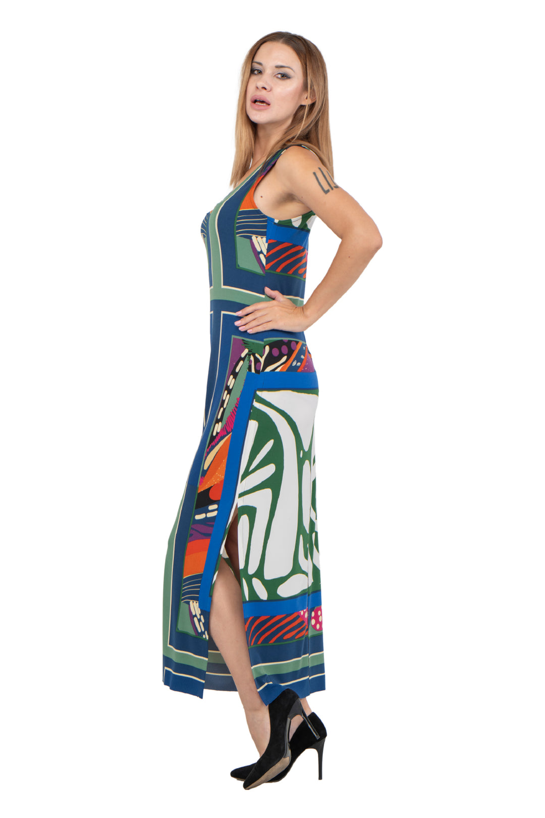 Raw Hemline U Neck Tank Dress