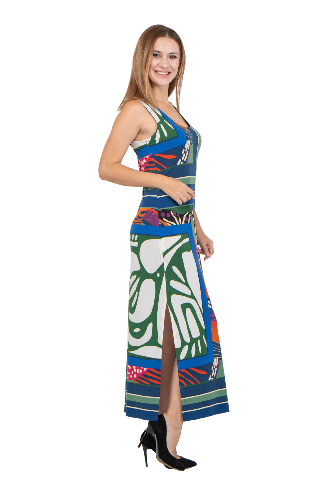 Raw Hemline U Neck Tank Dress