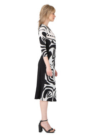 Calf Length ¾ SLV Wrap Dress