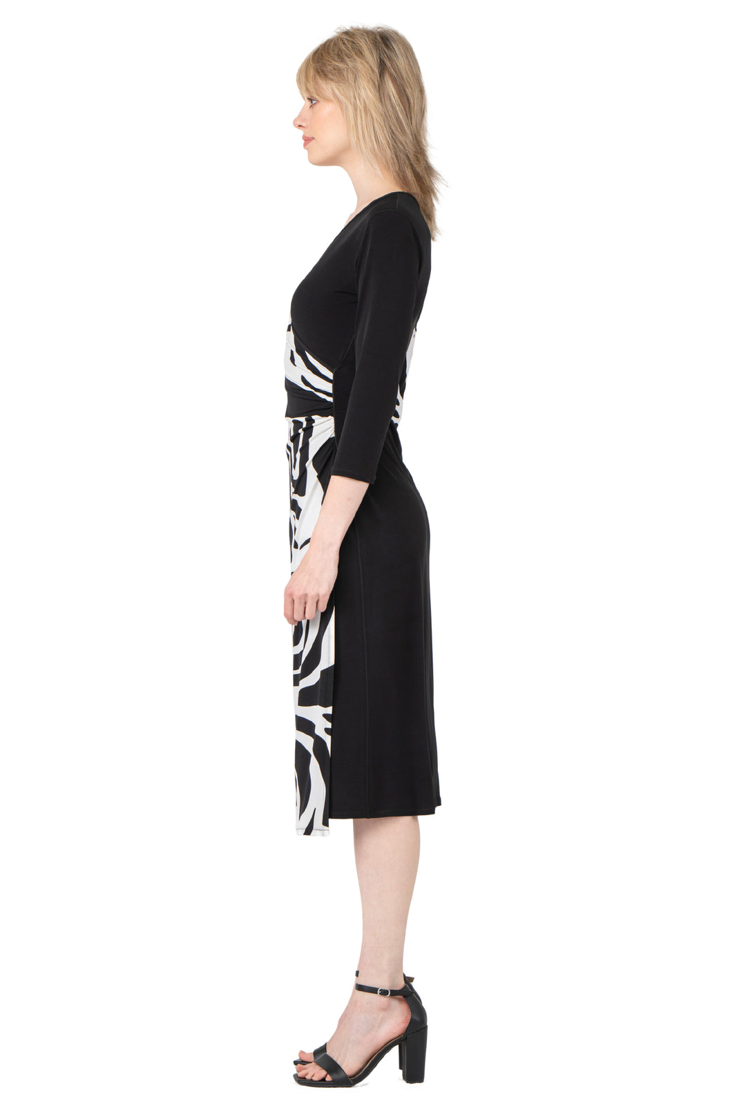 Calf Length ¾ SLV Wrap Dress