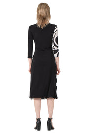 Calf Length ¾ SLV Wrap Dress