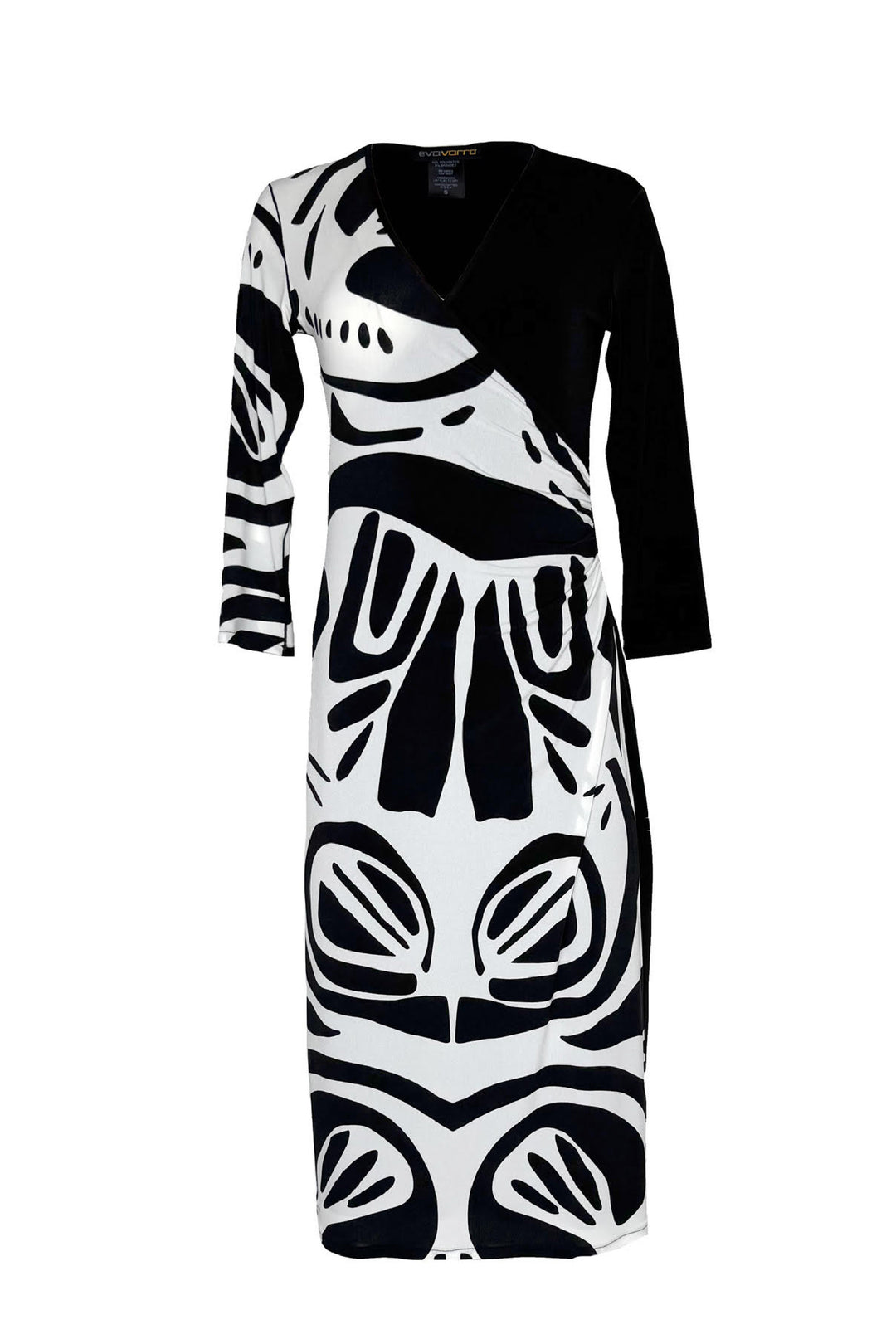 Calf Length ¾ SLV Wrap Dress