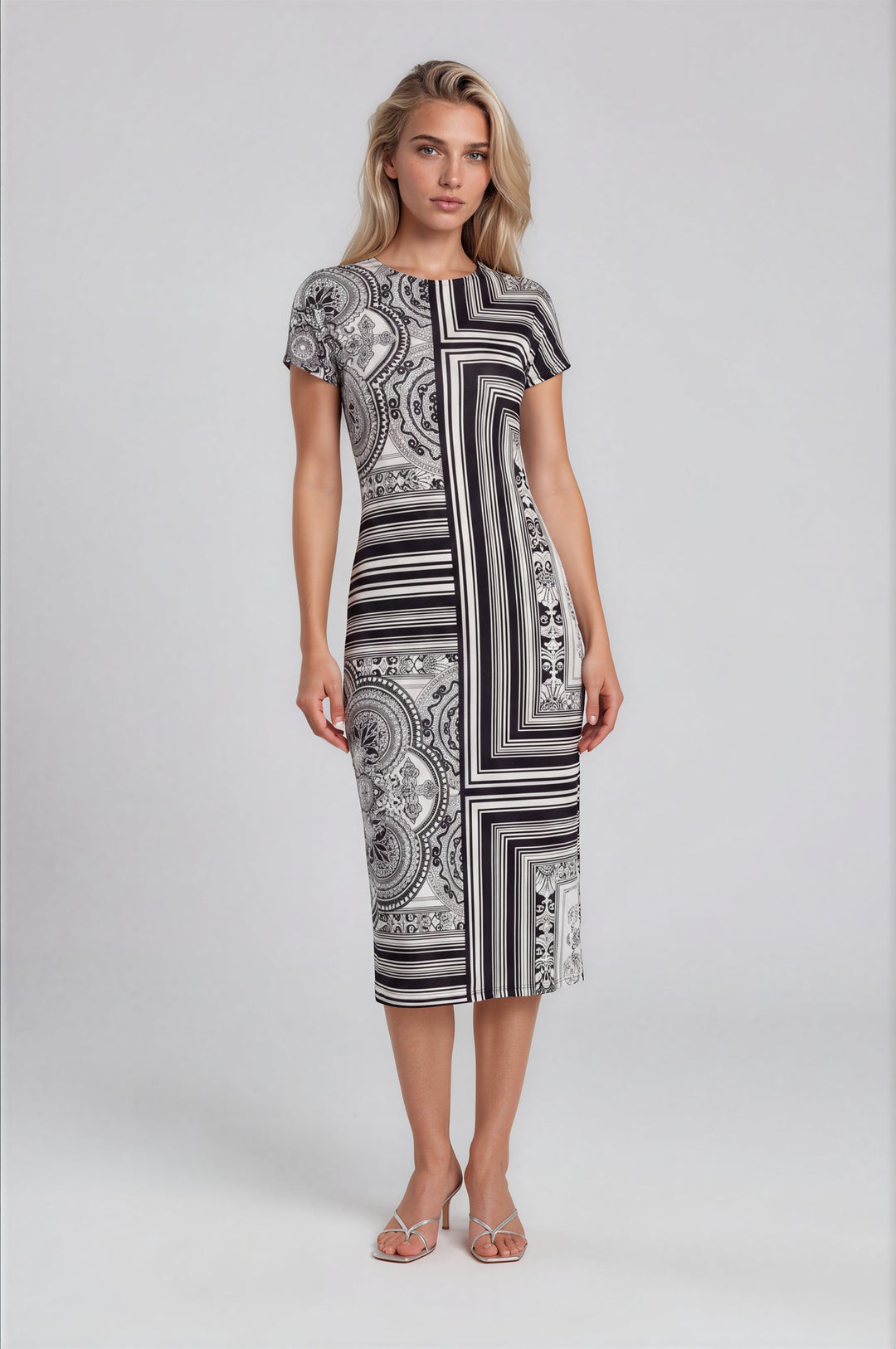 CAP SLEEVE  BELOW KNEE DRESS WITH NO SLIT