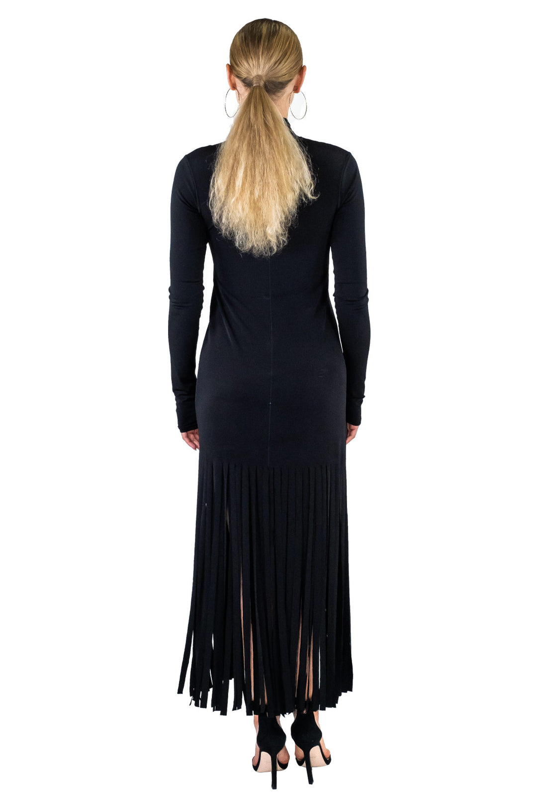 Kadas Mock Neck Fringe Dress