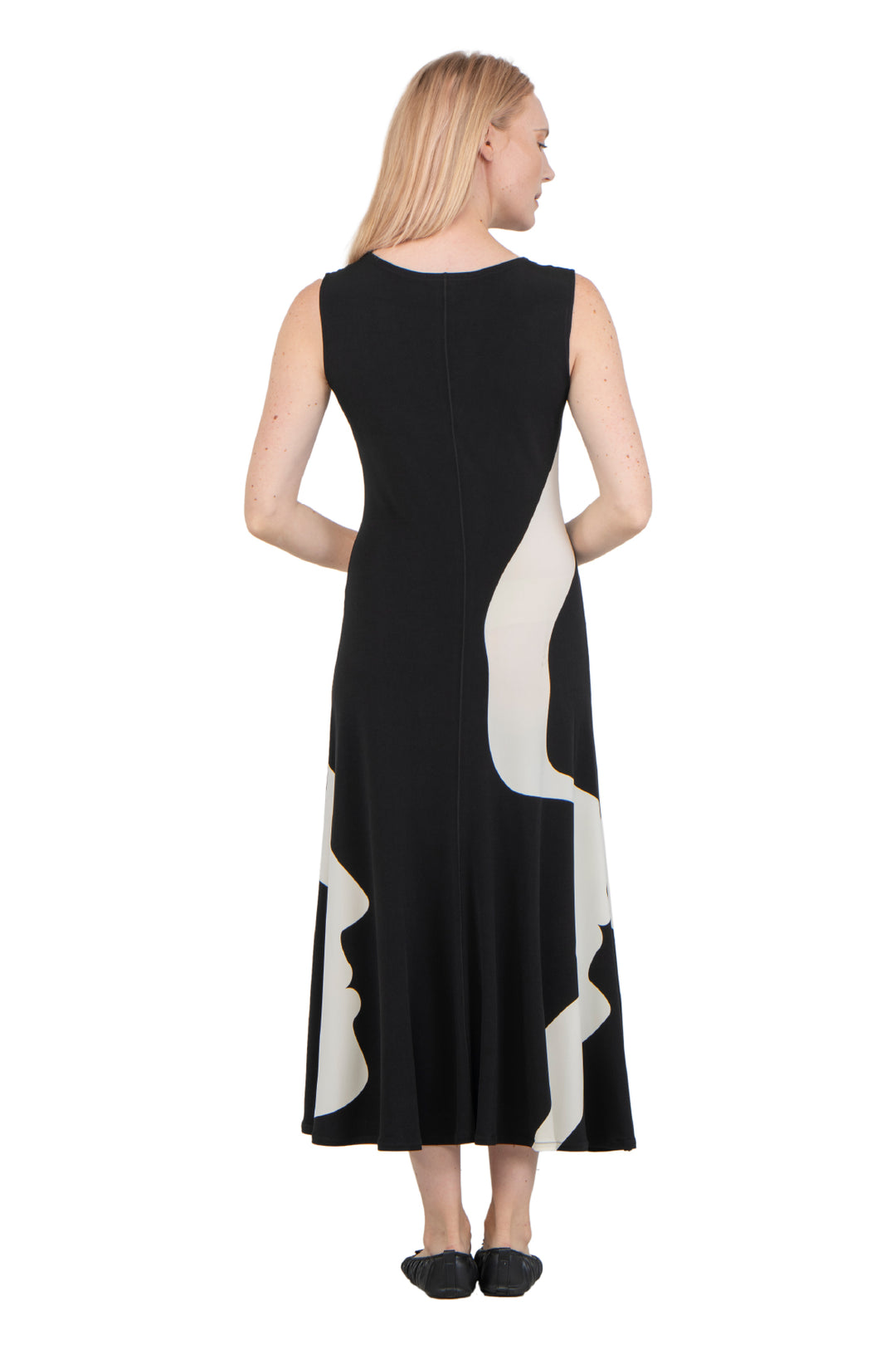 Fit and Flare V Neck Sleeveless Dress