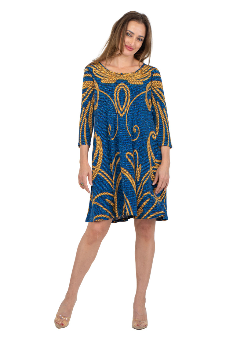 3 Tier Shoulder Yoke Ruffle Sleeve Dress