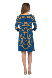 3 Tier Shoulder Yoke Ruffle Sleeve Dress