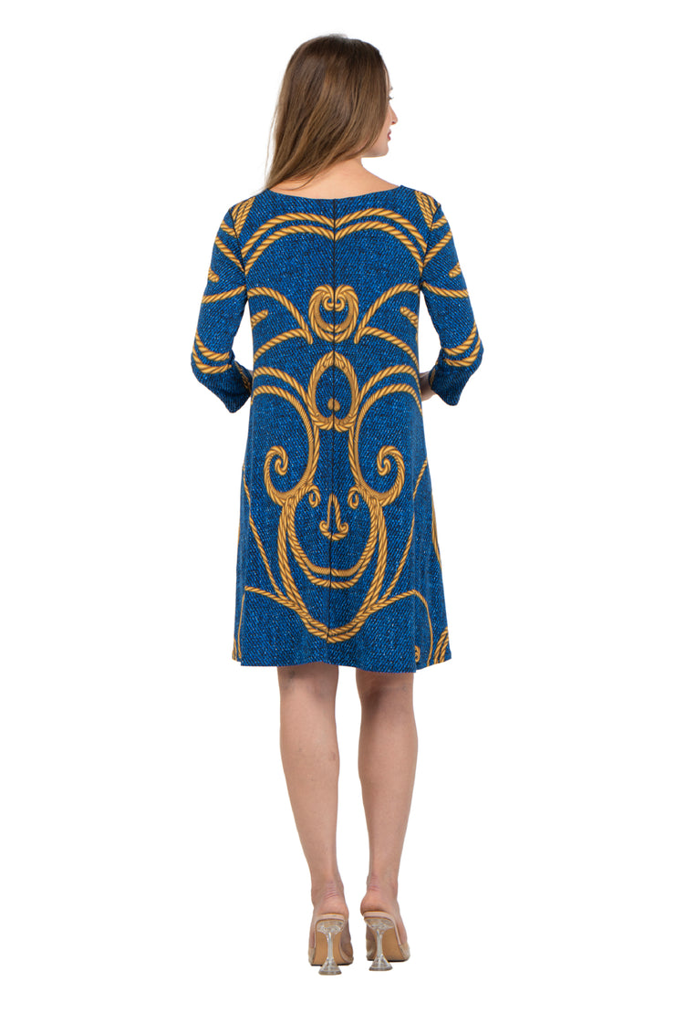 3 Tier Shoulder Yoke Ruffle Sleeve Dress