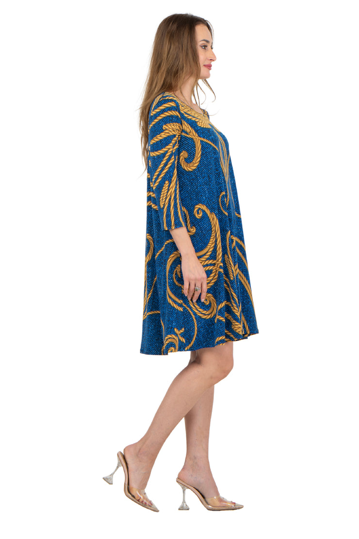 3 Tier Shoulder Yoke Ruffle Sleeve Dress