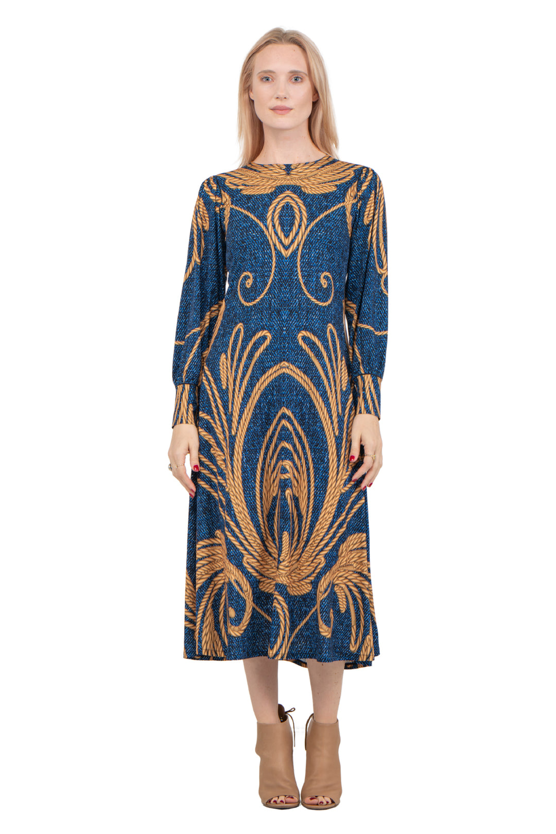 Long Sleeve A Line Long Dress