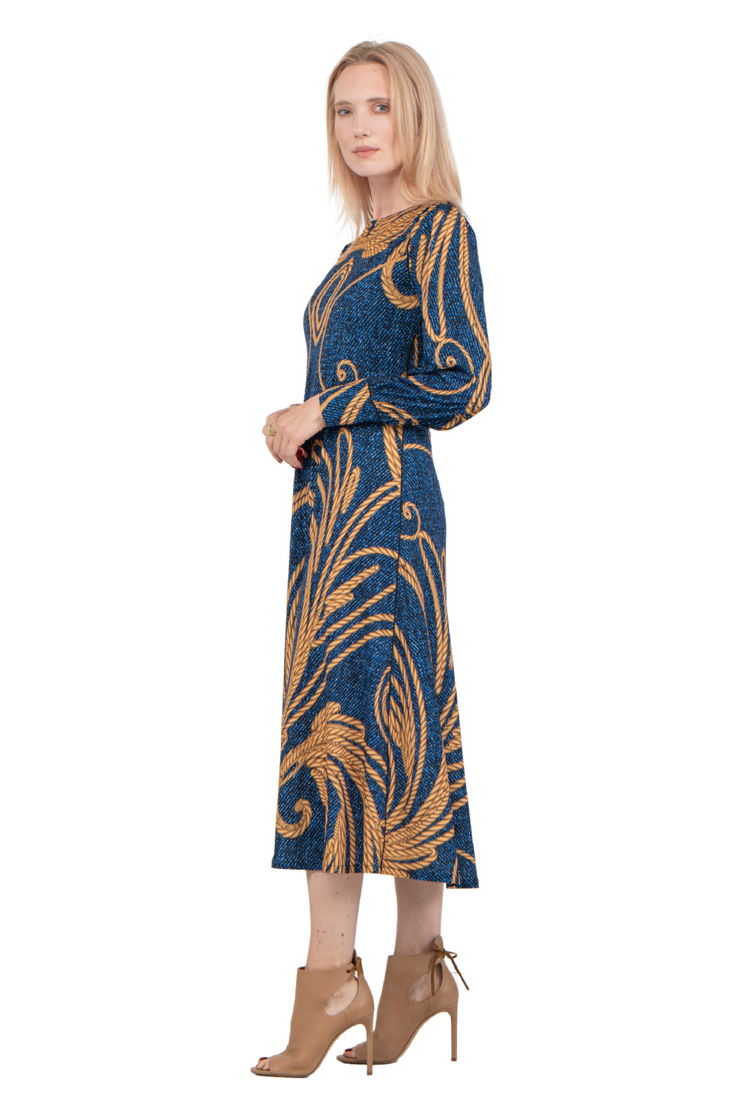 Long Sleeve A Line Long Dress