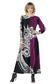 Long Sleeve A Line Long Dress