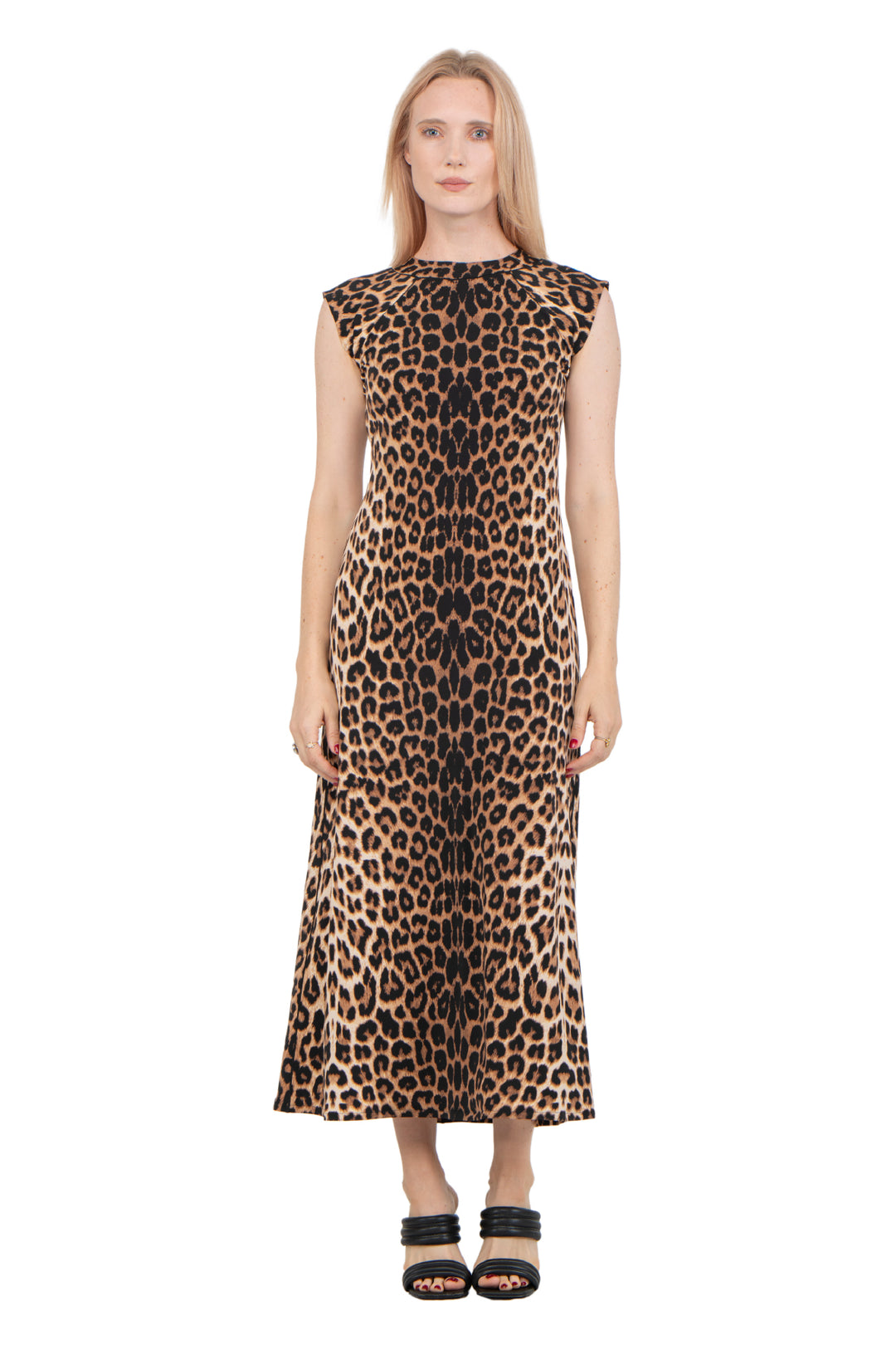 Yokes with Shoulder Pads Tie Back Neck Straight Dress