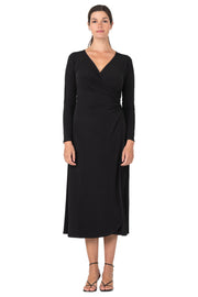 L/S Long A Line Wrap Dress
